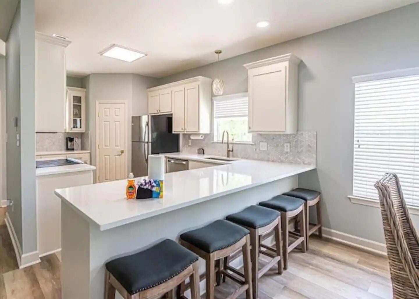 Renovated kitchen with island seating